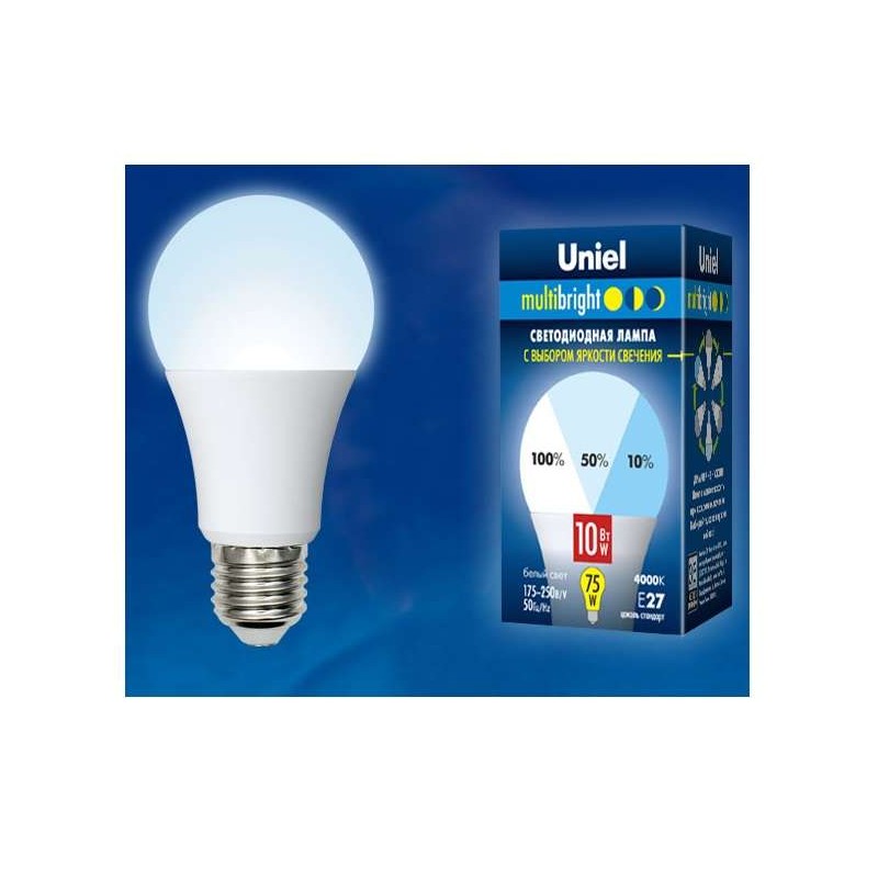 Лампа светодиодная LED-A60-10W/NW/E27 /FR/MB PLM11WH Multibright 10Вт грушевидная матовая 4000К нейтр. бел. E27 100-50-10 (упак.