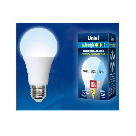 Лампа светодиодная LED-A60-10W/NW/E27 /FR/MB PLM11WH Multibright 10Вт грушевидная матовая 4000К нейтр. бел. E27 100-50-10 (упак.