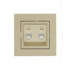 Розетка компьютерная 2-м СП Vesna механизм титан LEZARD 742-3788-141