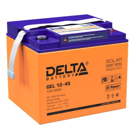 Аккумулятор GEL 12В 45А.ч Delta GEL 12-45