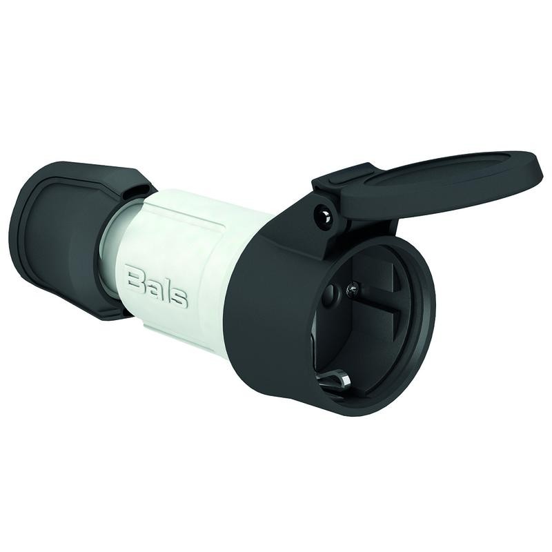 Розетка кабельная Schuko 16А 3п 2P+E 250В IP54 Multi-grip сер. Bals 7487 Розетка кабельная Schuko 16А 3п 2P+E 250В IP54 Multi-grip сер. Bals 7487