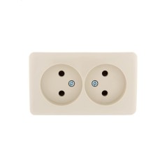 Розетка 2-м ОП Viola 16А IP20 без заземл. крем. LEZARD 751-0300-128