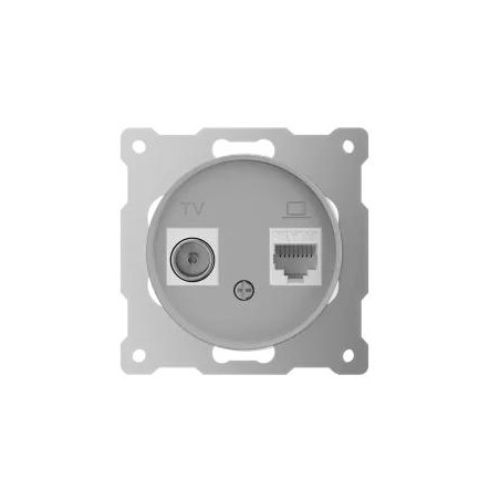 Розетка компьютерная + телевизионная 2-м СП Florence RJ45 + TV кат.5E механизм сер. (1E20811302) OneKeyElectro 7700246