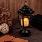 Фонарь декоративный на подставке со свечкой бронзовый корпус размер 14.5х17х31см тепл. бел. Neon-Night 513-058