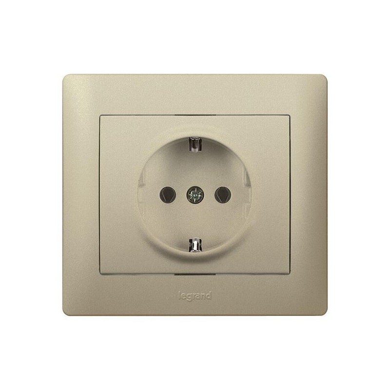Розетка 1-м СП Galea Life 16А IP20 2P+E защ. шторки немецк. стандарт с лицев. панелью титан Leg 771463 Розетка 1-м СП Galea Life 16А IP20 2P+E защ. шторки немецк. стандарт с лицев. панелью титан Leg 771463