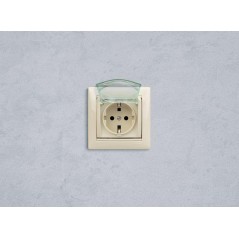 Розетка 1-м СП Valena 16А IP44 2P+E защ. шторки с крышкой немецк. стандарт механизм сл. кость Leg 774120