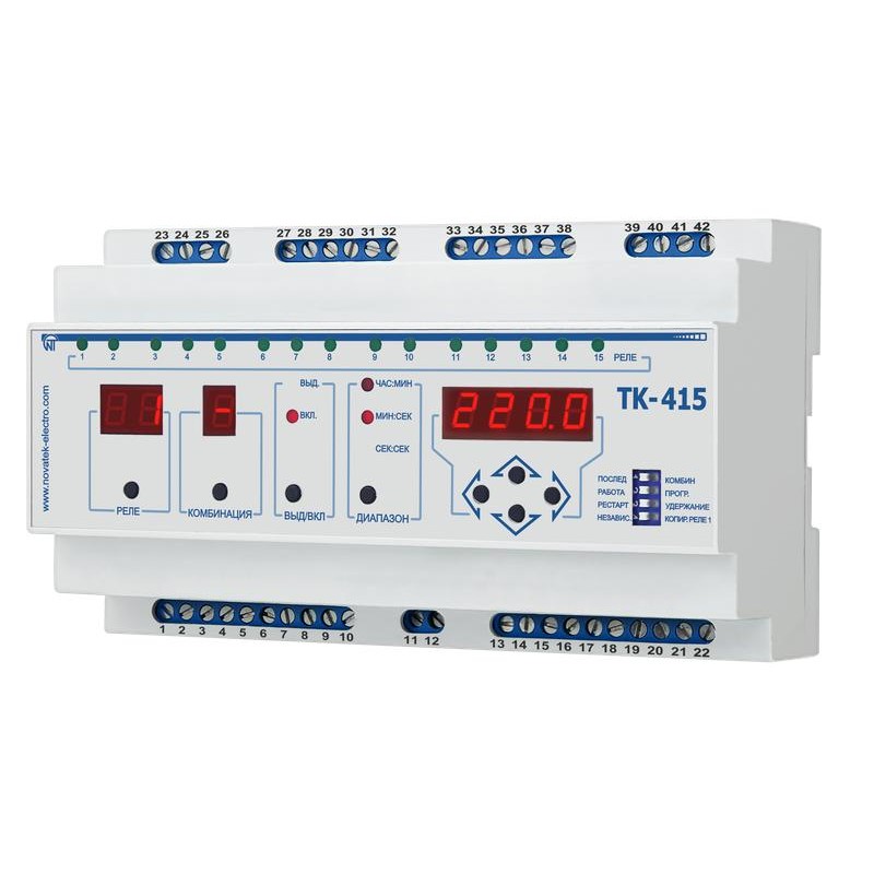Таймер последовательно-комбинационный TK-415 НовАтек-Электро 3425604415 Таймер последовательно-комбинационный TK-415 НовАтек-Электро 3425604415
