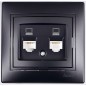 Розетка компьютерная 2-м Mira RJ45 со вставкой черн. бархат LEZARD 701-4242-141 Розетка компьютерная 2-м Mira RJ45 со вставкой черн. бархат LEZARD 701-4242-141