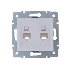 Розетка компьютерная 2-м СП Karina RJ45 механизм бел. LEZARD 707-0288-141