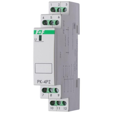 Реле промежуточное PK-4PZ/48 (48В AC/DC 1 модуль монтаж на DIN-рейке 4х8А 2NO/NC+2NO IP20) F@F EA06.001.028