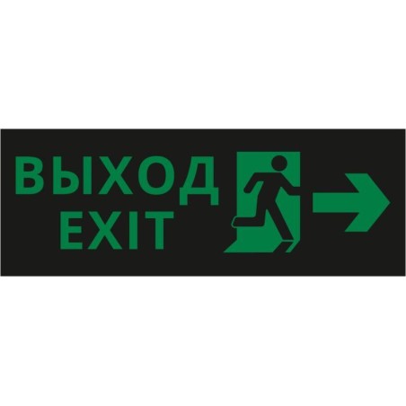 Пиктограмма ДСО-IP20 "Выход - вправо черный фон" DEKraft 60439DEK
