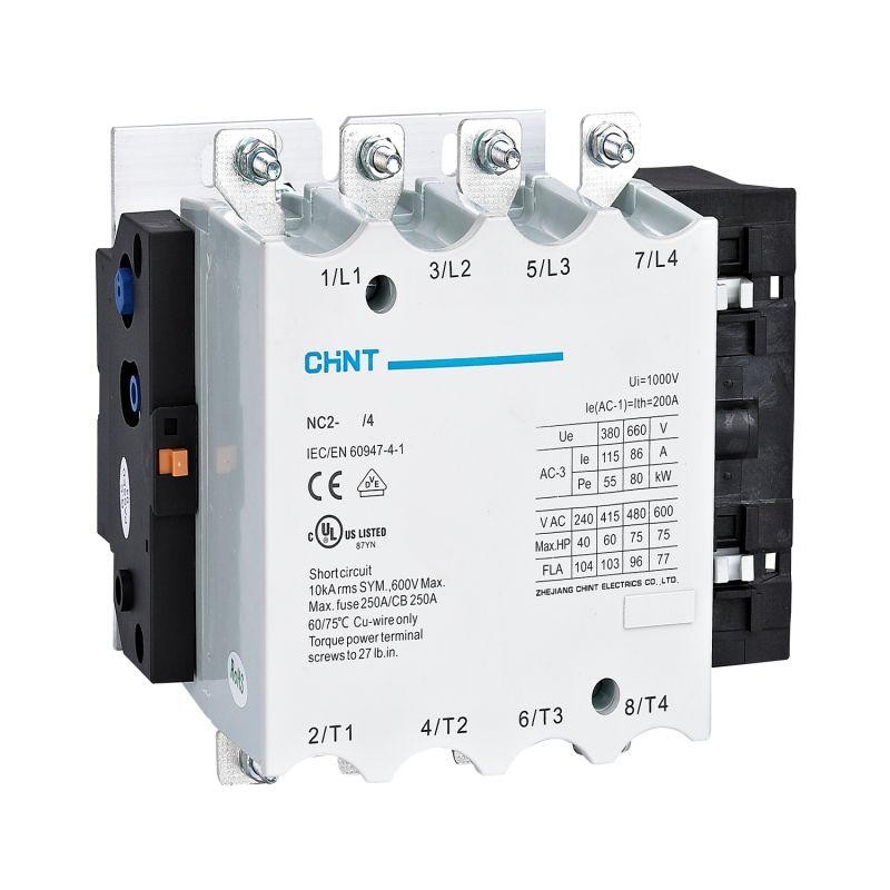Контактор NC2-185/4 185А 4п 220-240В/АС3 50Гц (R) CHINT 671436 Контактор NC2-185/4 185А 4п 220-240В/АС3 50Гц (R) CHINT 671436