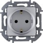 Розетка 1-м СП Inspiria 16А IP20 250В 2P+E немецк. стандарт механизм алюм. Leg 673722