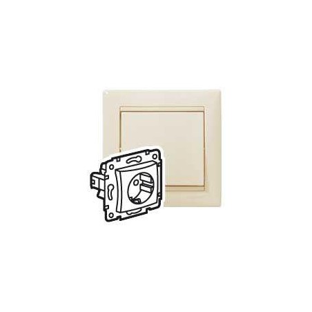Розетка 1-м СП Valena 16А IP20 2P+E с заземл. немецк. стандарт механизм сл. кость (DIY-упак.) Leg 695612