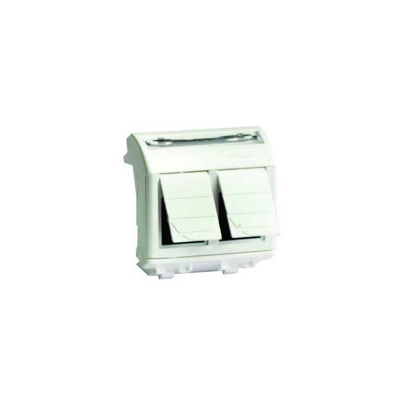 Розетка компьютерная 2-м СП 2мод. Brava RJ45 кат.6 сл. кость DKC 75452S Розетка компьютерная 2-м СП 2мод. Brava RJ45 кат.6 сл. кость DKC 75452S
