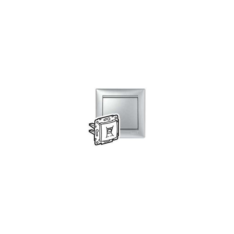Розетка компьютерная 1-м СП Valena RJ45 ISDN/интернет 8 контакт. механизм алюм. Leg 770141 Розетка компьютерная 1-м СП Valena RJ45 ISDN/интернет 8 контакт. механизм алюм. Leg 770141