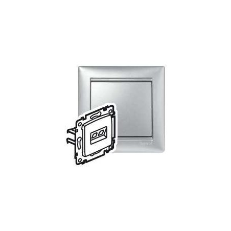 Розетка компьютерная 2-м СП Valena RJ45 кат.5E UTP на захватах механизм алюм. Leg 770231