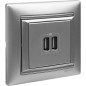 Розетка USB 2-м СП Valena алюм. Leg 770270 Розетка USB 2-м СП Valena алюм. Leg 770270