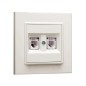 Розетка компютерная CAT5 + гнездо СП Karea IP20 крем. Makel 56010035 Розетка компютерная CAT5 + гнездо СП Karea IP20 крем. Makel 56010035
