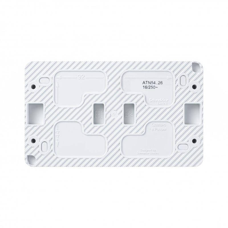 Розетка 2-м ОП AtlasDesign Profi54 16А IP54 250В с заземл. защ. шторки бел. SE ATN540126