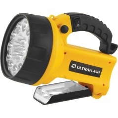 Фонарь аккумуляторный UF3712LED 19LED аккум. 4В 2А.ч 220В/12В пластик. желт. (кор.) Ultraflash 8310