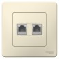 Розетка компьютерная + телефонная 2-м СП Blanca RJ45 кат.5E + RJ11 молочн. SE BLNIS045112