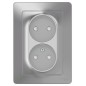 Розетка 2-м СП Blanca 16А IP20 250В без заземл. защ. шторки алюм. SE BLNRS000123