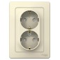 Розетка 2-м СП Blanca 16А IP20 250В с заземл. защ. шторки молоч. SE BLNRS001122