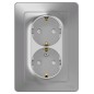 Розетка 2-м СП Blanca 16А IP20 250В с заземл. защ. шторки алюм. SE BLNRS001123