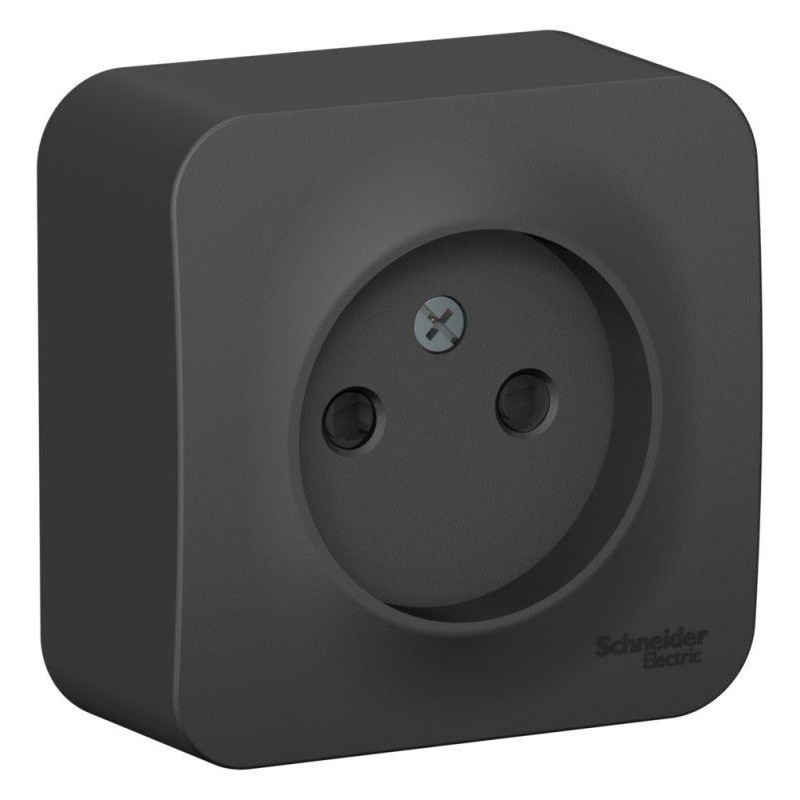 Розетка 1-м ОП Blanca 16А IP20 250В без заземл. защ. шторки с изолир. пластиной антрацит SE BLNRA001116 Розетка 1-м ОП Blanca 16А IP20 250В без заземл. защ. шторки с изолир. пластиной антрацит SE BLNRA001116