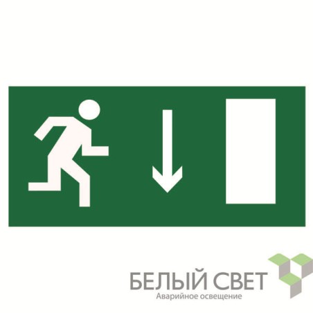 Знак безопасности NPU-1510.E09 «Указатель двери эвакуационного выхода правосторонний» Белый Свет a10888