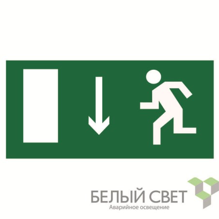 Знак безопасности BL-2915B.E10"Указ. двери эвакуационного выхода (лев.)" Белый свет a16649