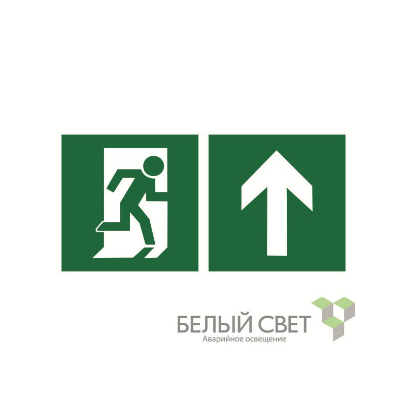 Знак безопасности BL-3015B.E38"Напр. к эвакуационному выходу прямо" Белый свет a18154