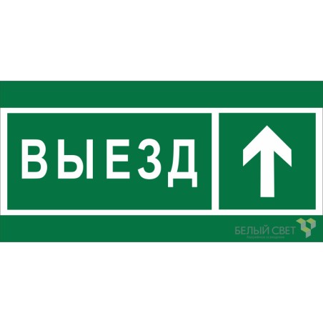 Знак безопасности BL-3015B.N06 "Направление к воротам выезда прямо" Белый свет a19662