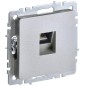 Розетка компьютерная СП RJ45 кат.6 BRITE РК11-БрА механизм алюм. IEK BR-K10-2-K47
