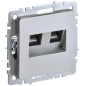 Розетка компьютерная двойная СП RJ45 кат.5E BRITE РК10-2-БрА механизм алюм. IEK BR-K20-1-K47 Розетка компьютерная двойная СП RJ45 кат.5E BRITE РК10-2-БрА механизм алюм. IEK BR-K20-1-K47