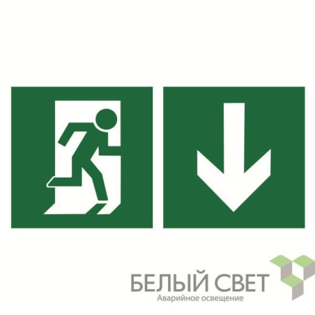Знак безопасности NPU-2110.E39 "Указатель двери эвакуационного выхода (правосторонний)" Белый свет a20385