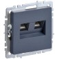 Розетка 2-м СП BRITE RJ11+RJ45 кат.5E РК/Т12-БрМ маренго IEK BR-KT20-O-1-K35