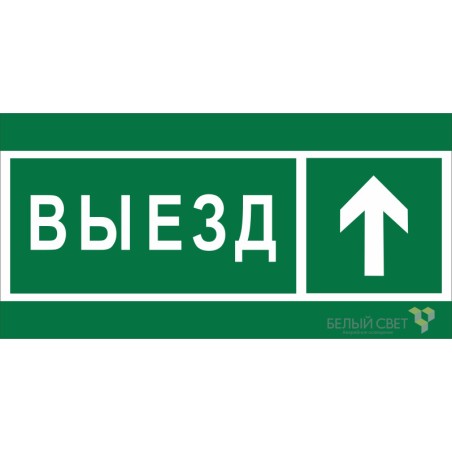 Знак безопасности NPU-6030.N06 "Направление к воротам выезда прямо" Белый свет a20566