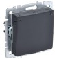 Розетка BRITE РСбш10-3-44-БрГ 16А IP44 с заземл. защ. шторки с крышкой механизм графит IEK BR-R16-16-44-K53