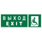 Знак безопасности BL-3511B.E63 "Указ. выхода для инвал. в креслах колясках (прав.)" Белый свет a27420