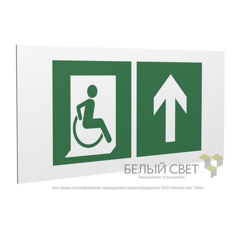 Знак безопасности PS-36164.E69 "Напр. движения к эвакуац. выходу МГН прямо" Белый Свет a28715 Знак безопасности PS-36164.E69 "Напр. движения к эвакуац. выходу МГН прямо" Белый Свет a28715