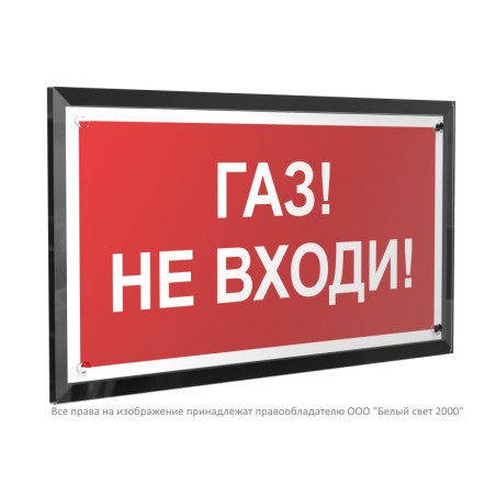 Знак безопасности PT-32178-Black.F23 "Газ-не входи " Белый свет a32649