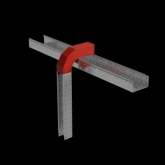 Ответвитель-крышка Т-образ. вертикал. вниз 80х400х100 сталь 1мм "ПЛЮС" OKTDplus80-400-100 HD КМ PL4335