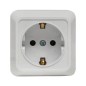 Розетка 1-м ОП Рим 16А IP20 с заземл. бел. EKF ENR16-028-10