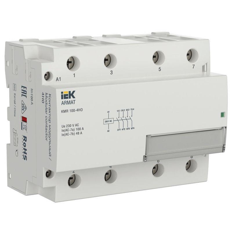 Контактор модульный KMR 100А 230В AC 4НО ARMAT IEK AR-KMR10-100-40-230 Контактор модульный KMR 100А 230В AC 4НО ARMAT IEK AR-KMR10-100-40-230