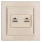 Розетка компьютерная 2-м СП Минск RJ45 беж. EKF ERK02-035-20