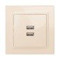 Розетка USB 2-м СП Минск 2.1А беж. EKF ERR-2USB-200