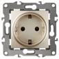 Розетка 1-м СП Эра12 12-2001-04 16А IP20 16AX 250В 2P+E Schuko без монтаж. лапок механизм шампань Эра Б0014684