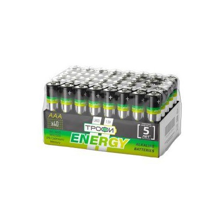 Элемент питания алкалиновый AAA/LR03 LR03-40 bulk Eco (уп.40шт) Трофи Б0027812